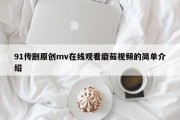 91传剧原创mv在线观看磨茹视频的简单介绍